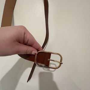 Brown Belt with Gold Oval Buckle Women’s